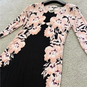 Calvin Klein Black Dress with Blush Pink Floral Print